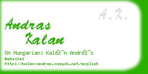 andras kalan business card